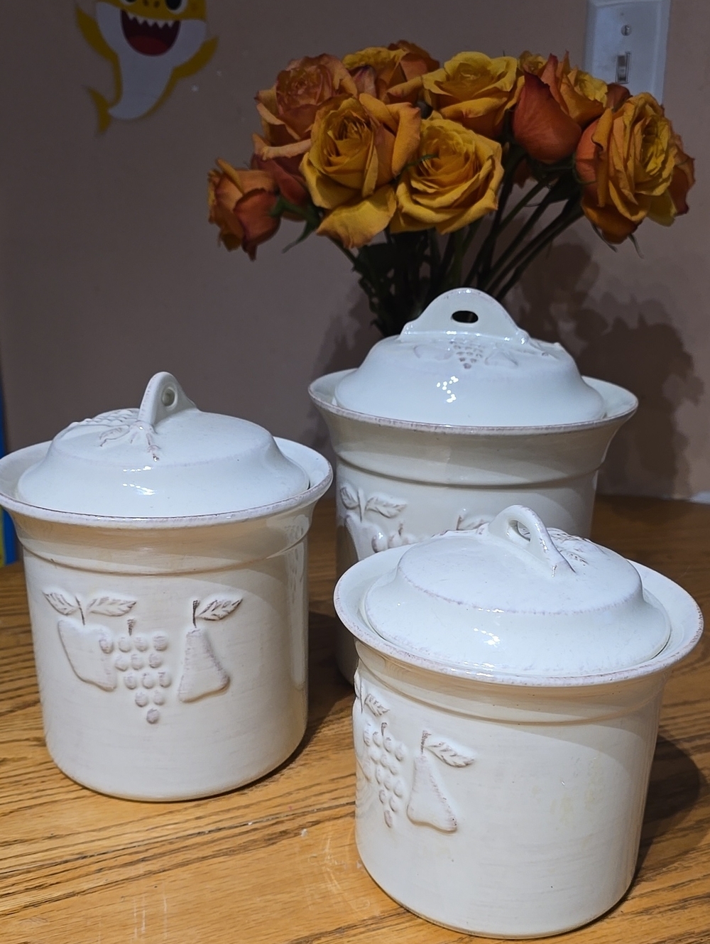💥Casafina Madeira Harvest Vanilla Cream Canister Set of 3 MA456-CRM Portugal